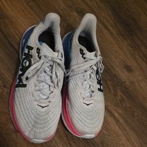 Hoka Women's White and Blue Athletic Shoes